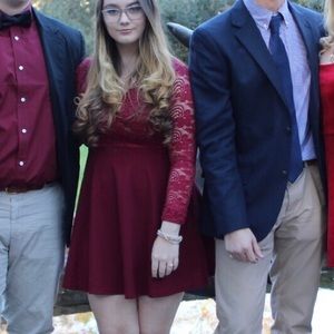 size large red dress